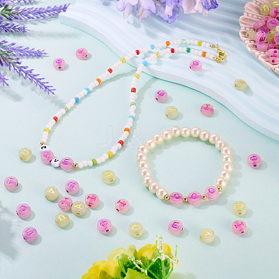 500Pcs 5 Styles Luminous Frosted Acrylic Beads FACR-TA0001-11-1