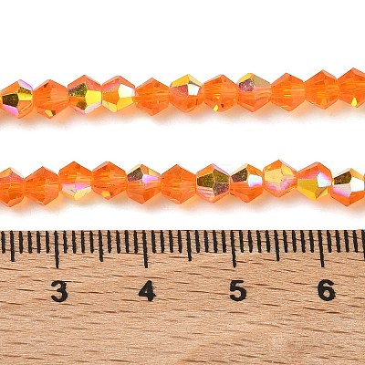 Electroplate Transparent Glass Beads Strands EGLA-K015-18H-1