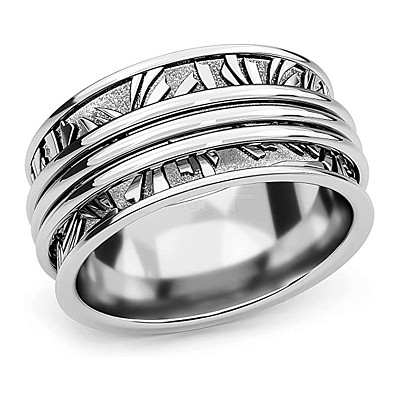 Retro Rotatable 304 Stainless Steel Finger Rings FS-WG84C22-27-1
