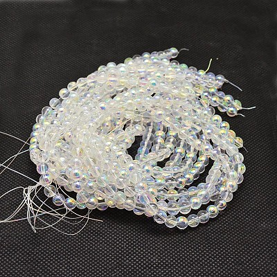 Imitate Austrian Crystal Electroplate Glass Round Bead Strands LS-GLAA-F030-6mm-B01-1