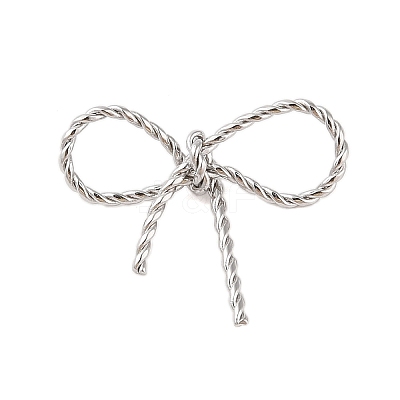 Non-Tarnish 304 Stainless Steel Twisted Bowknot Links Connector Charms STAS-S125-01P-1