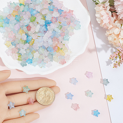 400Pcs Opaque Acrylic Beads MACR-SP0002-14B-1
