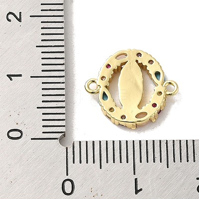 Brass Pave Colorful Cubic Zirconia Connector Charms KK-M278-02B-G-1