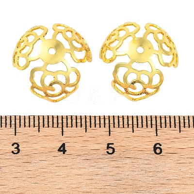 Hollow Brass Bead Caps KK-G502-10G-1