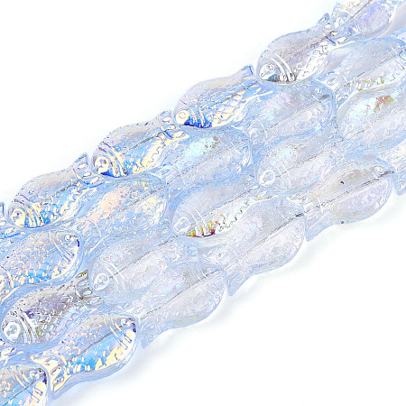 Transparency Electroplate Glass Beads Strands GLAA-T023-40A-02-1