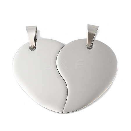 304 Stainless Steel Split Pendants STAS-U040-13P-1