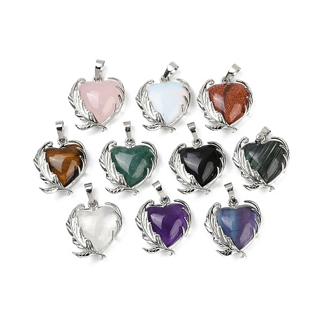 Natural & Synthetic Mixed Gemstone Pendants G-Q025-01P-1