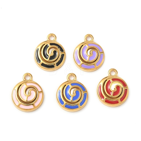 304 Stainless Steel Enamel Pendants STAS-I346-53G-1
