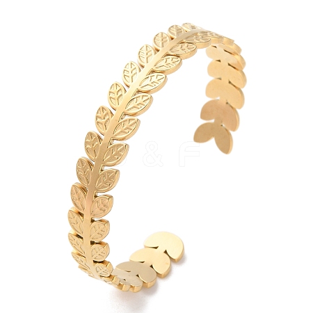 304 Stainless Steel Cuff Bangles for Women LS-BJEW-K263-05G-03-1