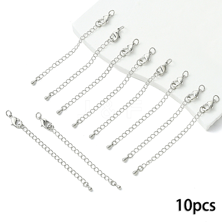10Pcs Long-Lasting Plated Brass Chain Extender KK-YW0003-82P-1