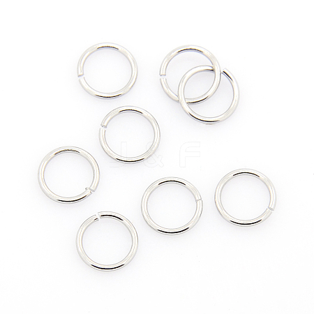 Tarnish Resistant 304 Stainless Steel Open Jump Rings STAS-J013-8x0.9mm-01-1