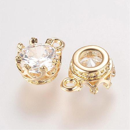 Brass Rhinestone Charms RB-E507-03G-1