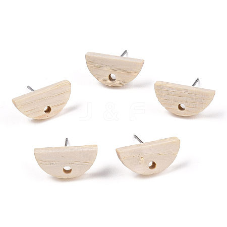 Ash Wood Stud Earring Findings EJEW-N017-011N-1