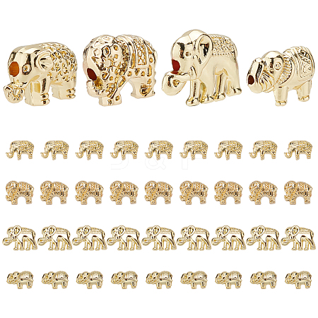40Pcs 4 Style Rack Plating Alloy Beads FIND-PH0002-72-RS-WH-1