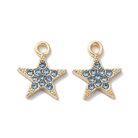 Alloy Rhinestone Pendants RB-P037-01G-01-1