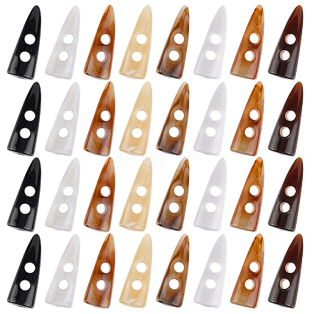 36Pcs 9 Colors Acrylic Buttons BUTT-DR0001-03-1