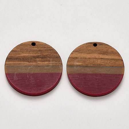 Resin & Walnut Wood Pendants LS-RESI-S384-009A-A01-1