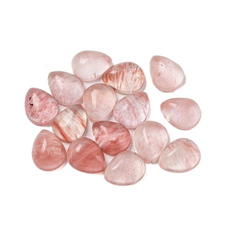 Cherry Quartz Glass Cabochons G-Q173-02C-22-1