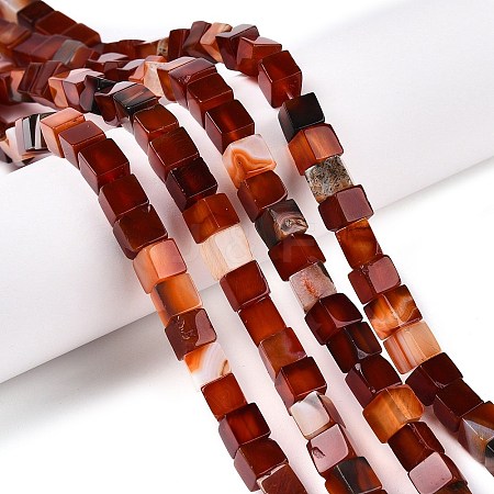 Natural Red Agate(Dyed & Heated) Beads Strands G-T139-6x6-35A-1