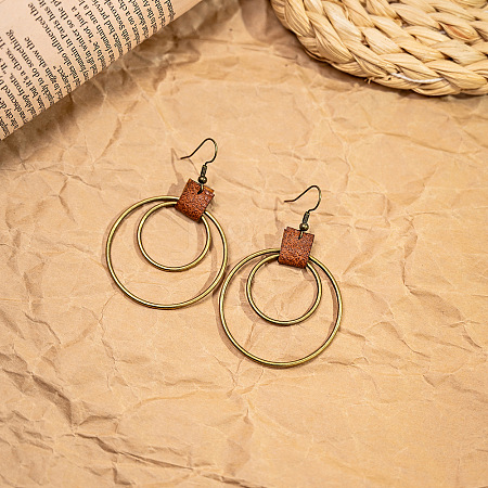 Ring Bohemian Style Zinc Alloy Dangle Earrings FS-WG9CCFB-03-1