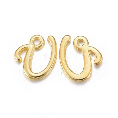 Golden Plated Alloy Letter Pendants X-PALLOY-J718-01G-U-1