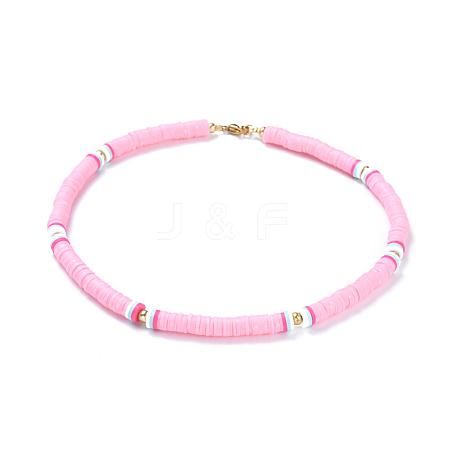 Handmade Polymer Clay Heishi Beads Choker Necklaces NJEW-JN02446-05-1