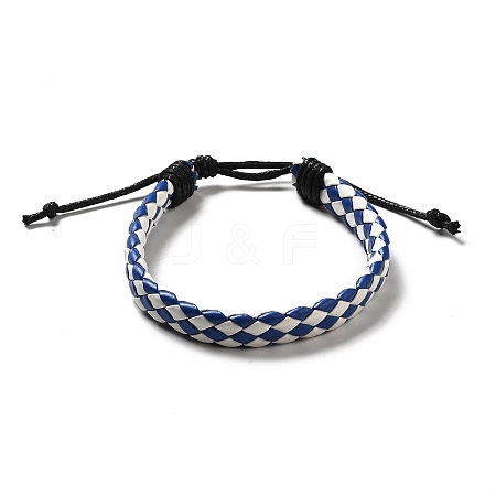 PU Imitation Leather Braided Cord Bracelets for Women BJEW-M290-01G-1