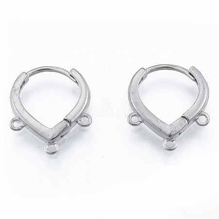 Tarnish Resistant 304 Stainless Steel Hoop Earrings Findings STAS-N092-193-1