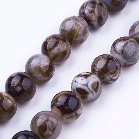 Natural Agate Bead Strands G-P289-02D-8mm-1