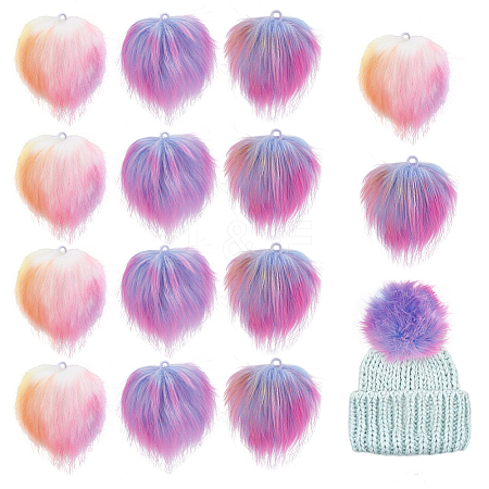 15Pcs 3 Styles Faux Fox Fur Soft Pompom Ball FIND-PH0027-60-1