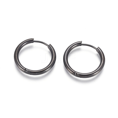 304 Stainless Steel Huggie Hoop Earrings EJEW-F111B-21mm-B-1