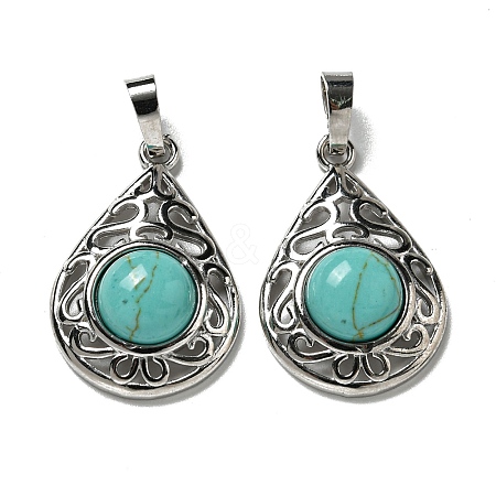 Synthetic Turquoise Pendants G-Q158-05P-23-1