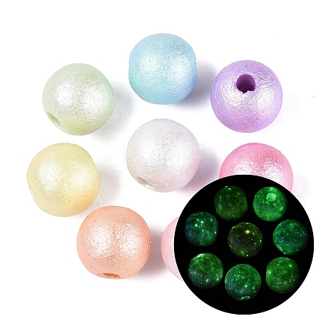 Luminous UV Plating Opaque Acrylic Beads OACR-Q204-16MM-01-1