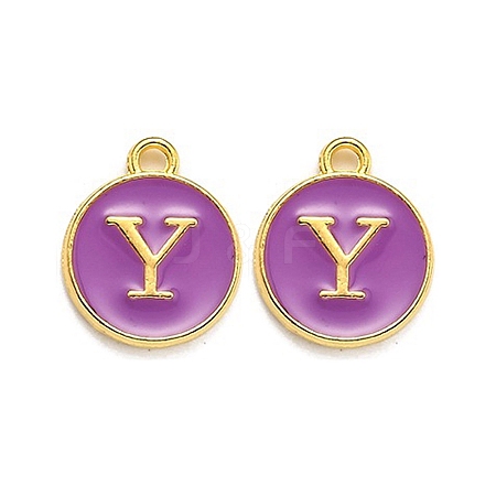 Golden Plated Alloy Enamel Charms LS-ENAM-Q437-12Y-1