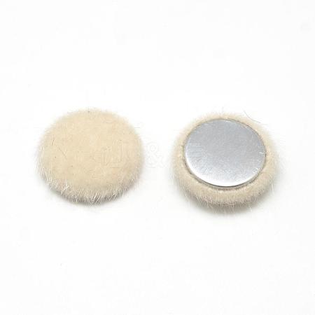Faux Mink Fur Covered Cabochons WOVE-S084-18E-1