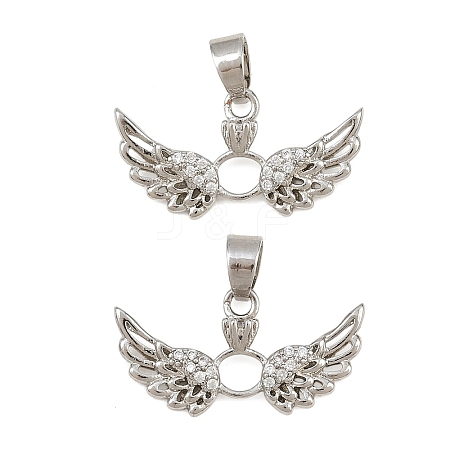 Brass Micro Pave Clear Cubic Zirconia Pendants CU-CBA6A75-08A-P-1