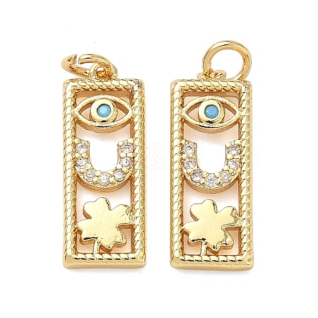 Brass Micro Pave Cubic Zirconia Pendants KK-A291-14G-1