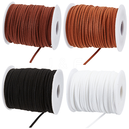 4 Rolls 4 Colors Flat Faux Suede Cord LW-CL0001-04B-1