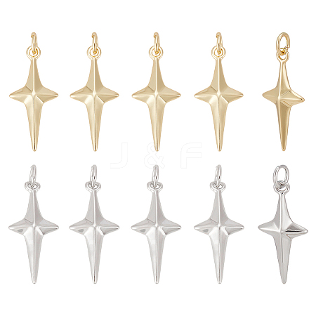 20Pcs 2 Colors Brass Pendants KK-ME0001-90-1