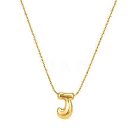 304 Stainless Steel Alphabet Pendant Necklaces for Men and Women GP1122-10-1