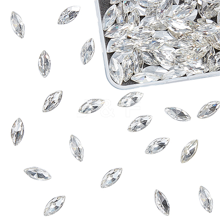 Pointed Back Glass Rhinestone Cabochons RGLA-OC0001-08A-1