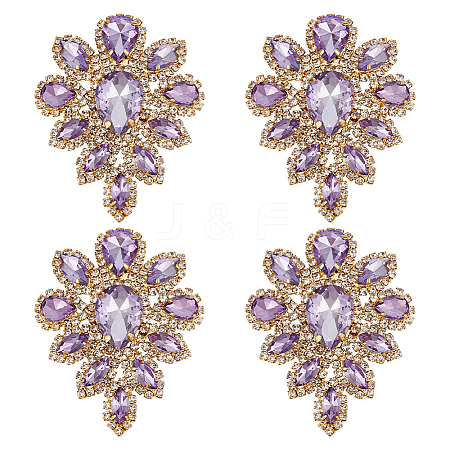 4Pcs Teardrop Shape Hotfix Rhinestone PATC-FG0002-25C-1