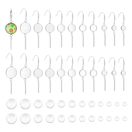 Unicraftale DIY Blank Dome Dangle Earring Making Kit DIY-UN0005-65-1