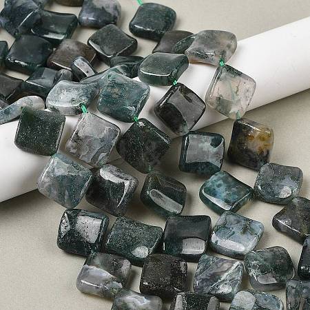 Natural Moss Agate Beads Strands G-L239-16-1