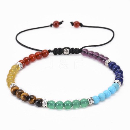 Adjustable Natural & Synthetic Mixed Stone Beaded Bracelets for Women BE7794-4-1