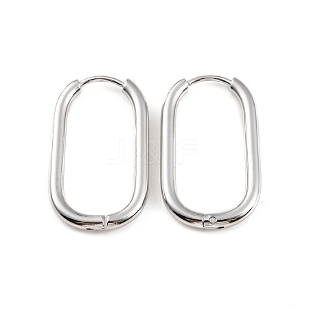 Non-Tarnish 304 Stainless Steel Oval Hoop Earrings EJEW-M218-02B-P-1