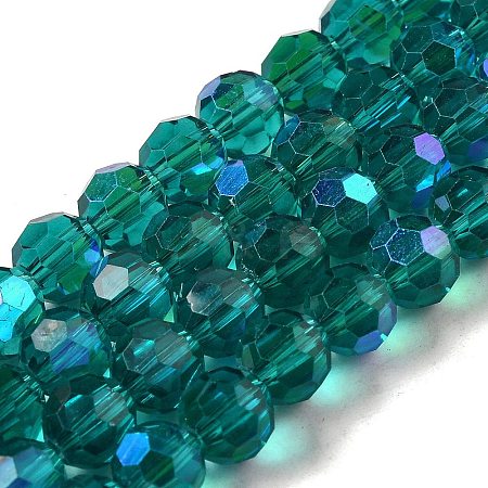 Electroplate Transparent Glass Beads Strands X-EGLA-A035-T8mm-L12-1