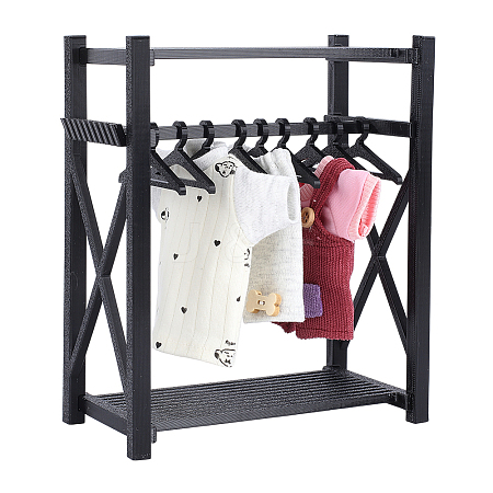 Plastic Mini Clothes Closet with Coat Hanger DOLL-WH0007-14B-1