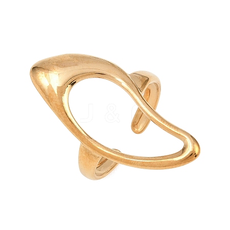 Irregular 304 Stainless Steel Cuff Open Rings RJEW-E300-01G-1