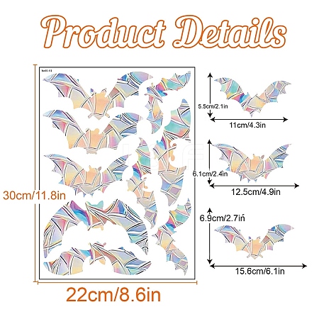 Halloween Rainbow Prism Electrostatic Window Stickers PW-WGB3250-05-1